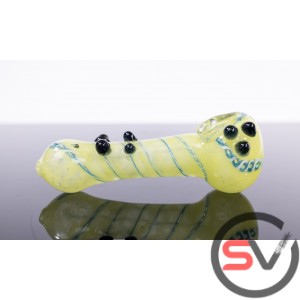 TRI MARBLE BOWL FRIT PIPE WITH SWIRL 4inch